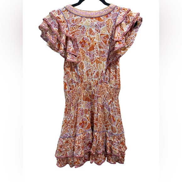 Poupette St Barth Camila Orange Floral Mini Dress Size Small - Picture 4 of 10